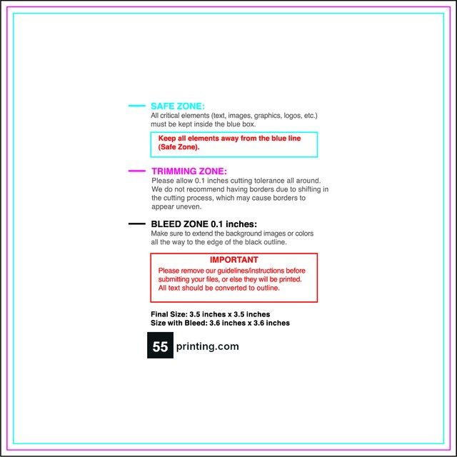 Sticker 3.5inx3.5in Front guideline preview