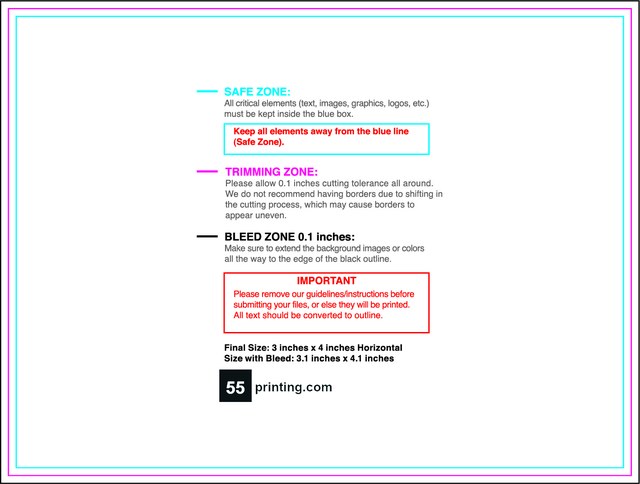 Sticker 3inx4in H Front guideline preview