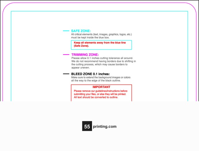 Sticker 3inx4in H Round guideline preview