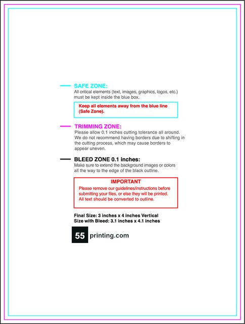 Sticker 3inx4in V Front guideline preview