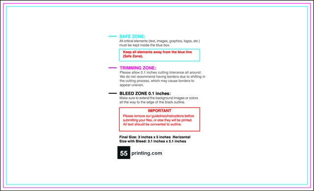 Sticker 3inx5in H Front guideline preview