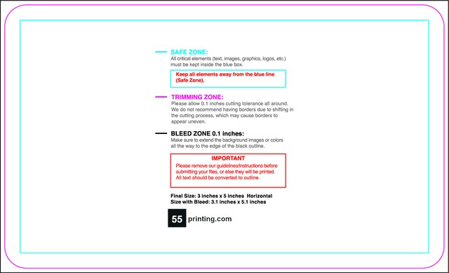 Sticker 3inx5in H Round Front guideline preview