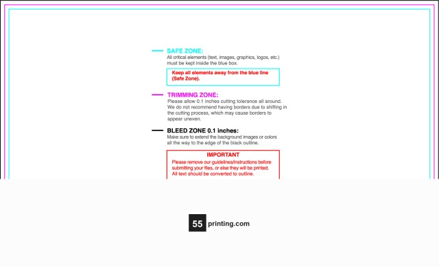 Sticker 3inx5in H guideline preview