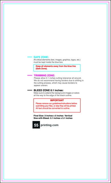 Sticker 3inx5in V Front guideline preview