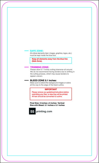 Sticker 3inx5in V Round Front guideline preview