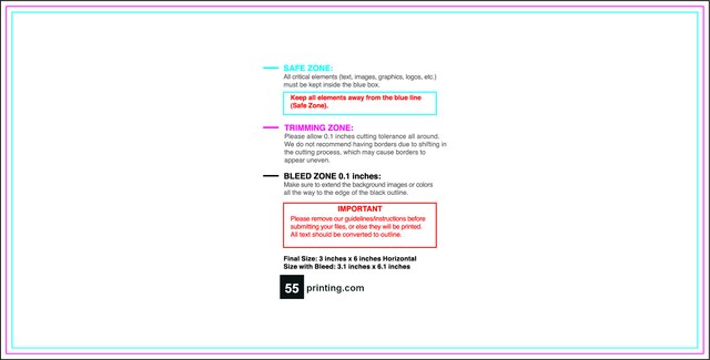 Sticker 3inx6in H Front guideline preview