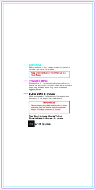 Sticker 3inx6in V Front guideline preview