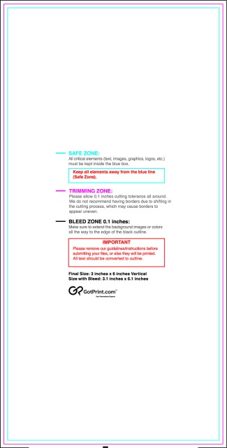 Sticker 3inx6in V guideline preview