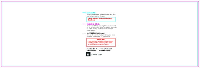 Sticker 3inx9in H Front guideline preview