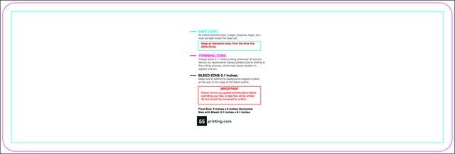 Sticker 3inx9in H Round Front guideline preview