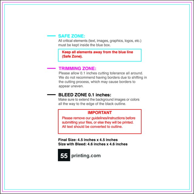 Sticker 4.5inx4.5in Front guideline preview