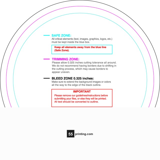 Sticker 4in Circle guideline preview