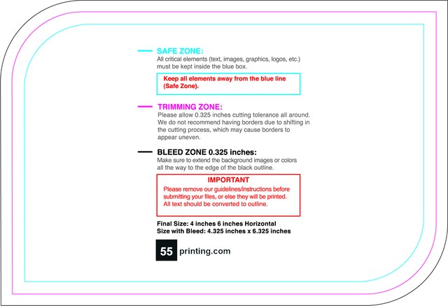 Sticker 4inx6in H Leaf Front guideline preview