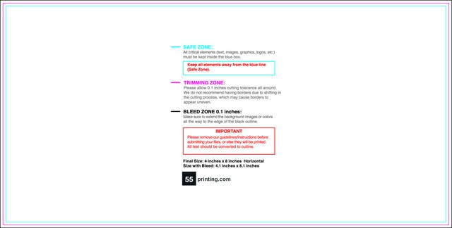 Sticker 4inx8in H Front guideline preview