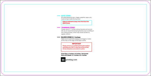Sticker 4inx8in H Round Front guideline preview