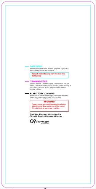 Sticker 4inx8in V Round guideline preview