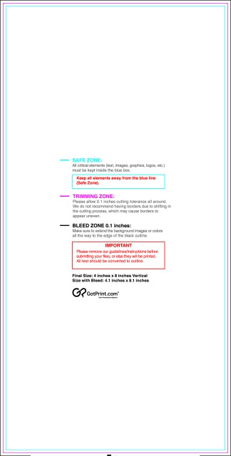 Sticker 4inx8in V guideline preview