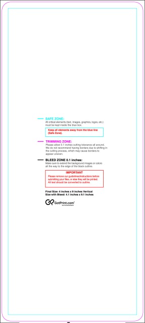 Sticker 4inx9in V Round guideline preview