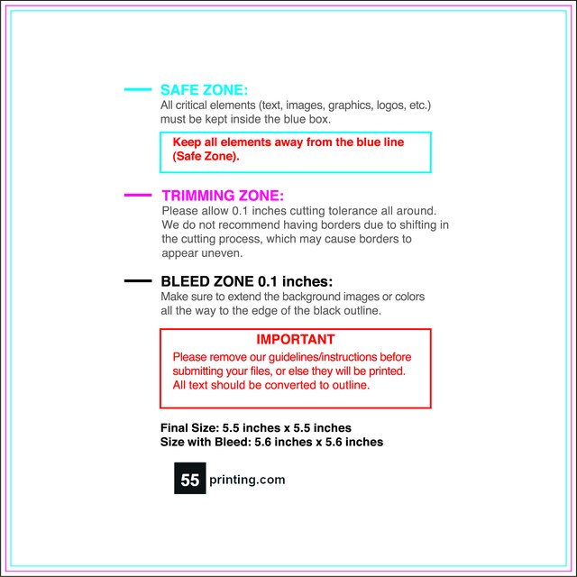 Sticker 5.5inx5.5in Front guideline preview