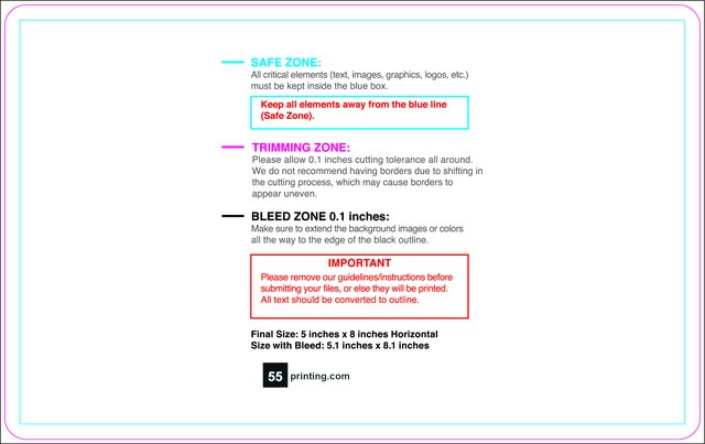 Sticker 5inx8in H Round Front guideline preview