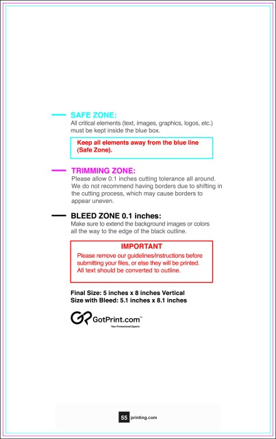 Sticker 5inx8in V guideline preview