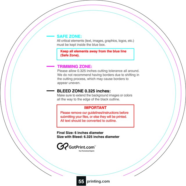 Sticker 6in Circle Front guideline preview