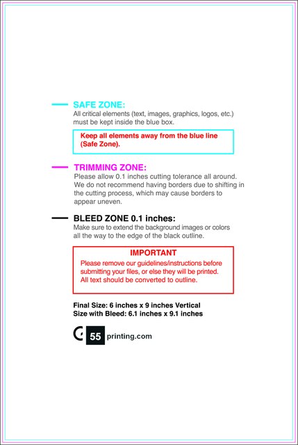 Sticker 6inx9in V Front guideline preview
