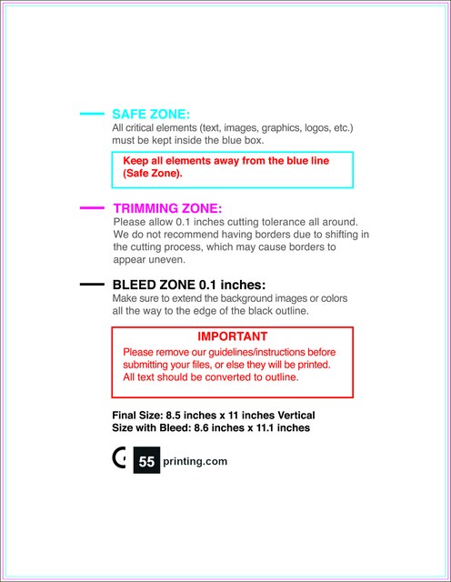 Sticker 8.5inx11in V Front guideline preview
