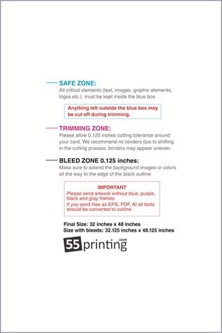 Windowcling 32inx48in V Front guideline preview