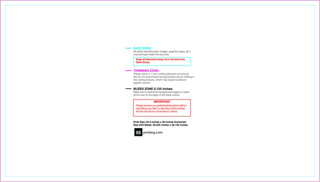 Banner 1.7ftx3ft H Front guideline preview