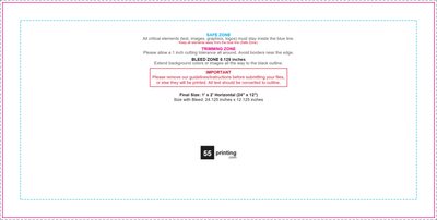 55printing Vinylbanner 1ftx2ft H Download Template Guideline - Vinyl Banners