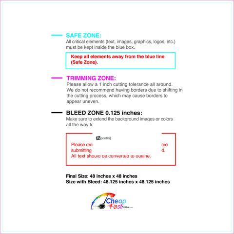 55printing Vinylbanner 4ftx4ft Download Template Guideline - Vinyl Banners