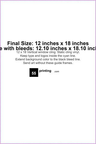 Window Cling 12inx18in V guideline preview