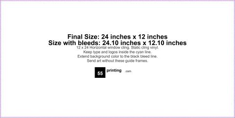 Window Cling 24inx12in H guideline preview