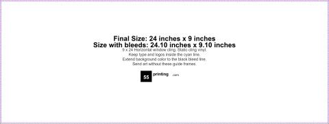 Window Cling 24inx9in H guideline preview