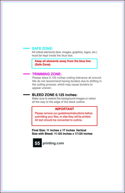 Windowcling 11inx17in V Front guideline preview