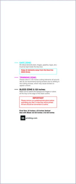 Windowcling 22inx53in V Front guideline preview
