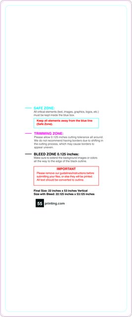 Windowcling 22inx53in V Round Front guideline preview