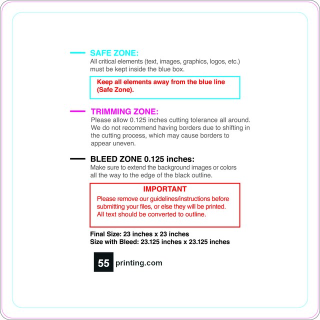 Windowcling 23inx23in Round Front guideline preview