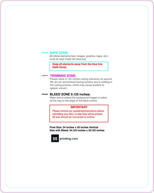 Windowcling 24inx30in V Round Front guideline preview