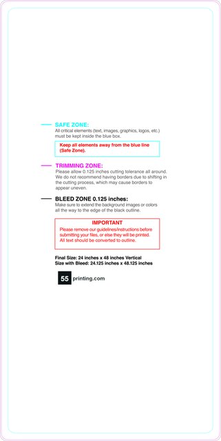 Windowcling 24inx48in V Round Front guideline preview