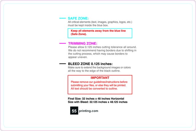 Windowcling 32inx48in H Round Front guideline preview