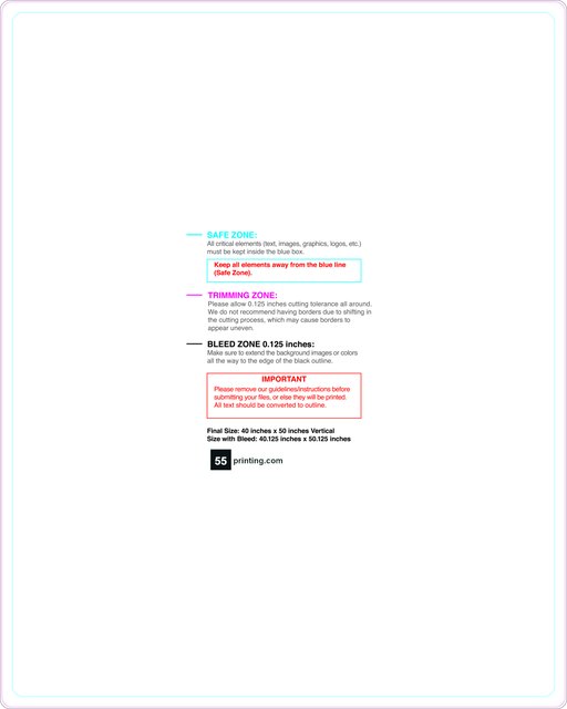 Windowcling 40inx50in V Round Front guideline preview