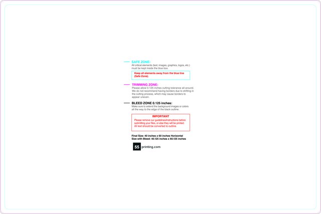 Windowcling 40inx60in H Round Front guideline preview