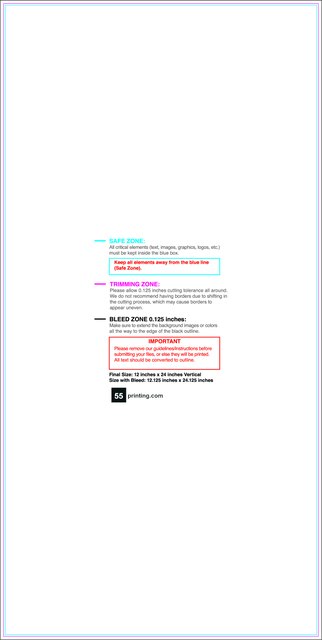 Windowdecal 12inx24in V Front guideline preview