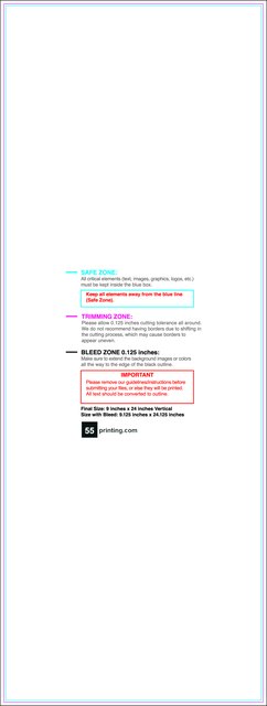 Windowdecal 9inx24in V Front guideline preview