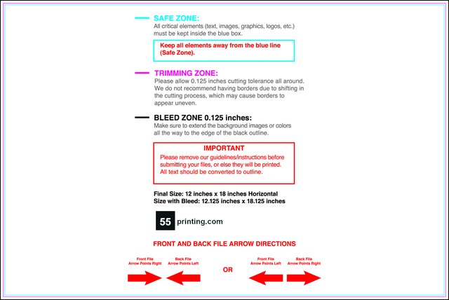 Yardsign 12inx18in H Front guideline preview