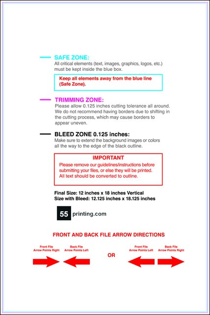 Yardsign 12inx18in V Front guideline preview