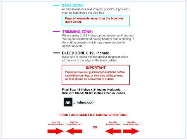 Yardsign 18inx24in H Front guideline preview