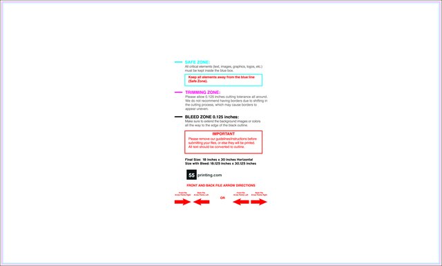 Yardsign 18inx30in H Front guideline preview